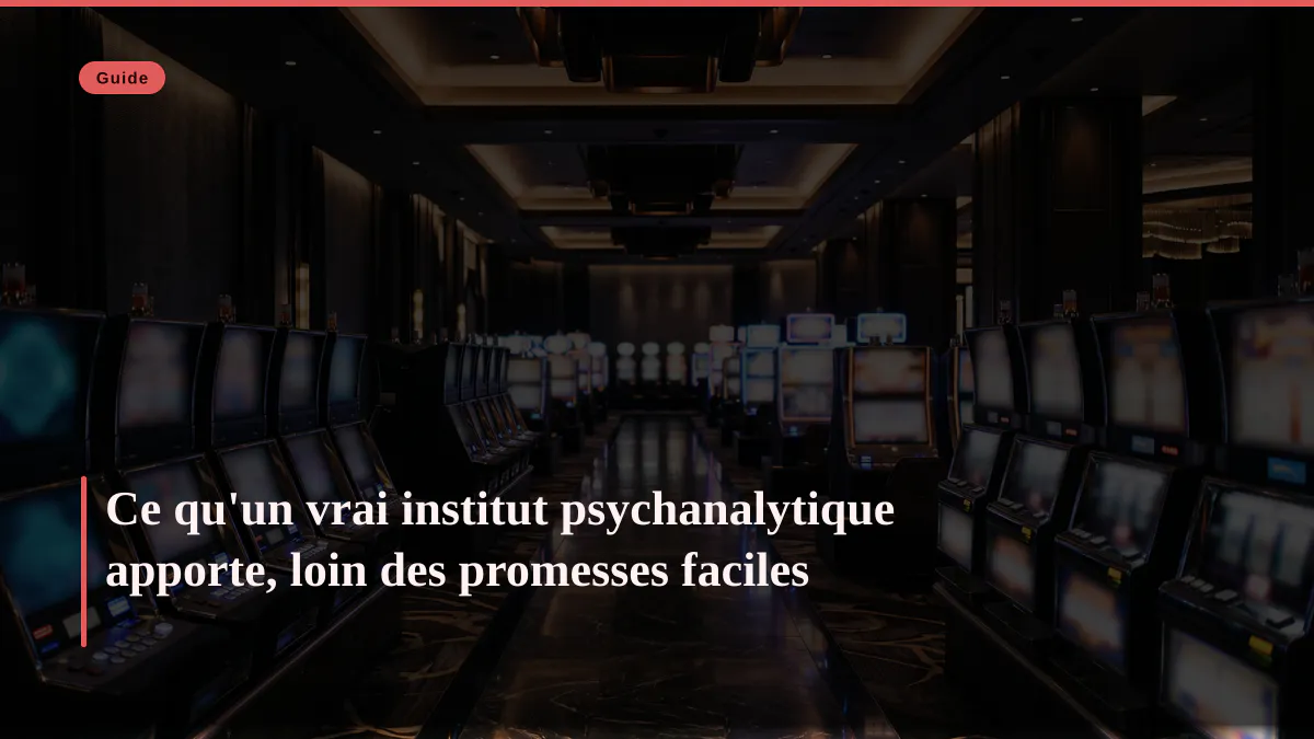 Ce qu'un vrai institut psychanalytique apporte, loin des promesses faciles