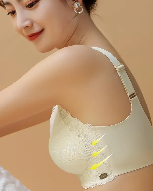 Full Lace Longline Wireless Bralette – Extra Comfort Wide-Strap Bra, Back view