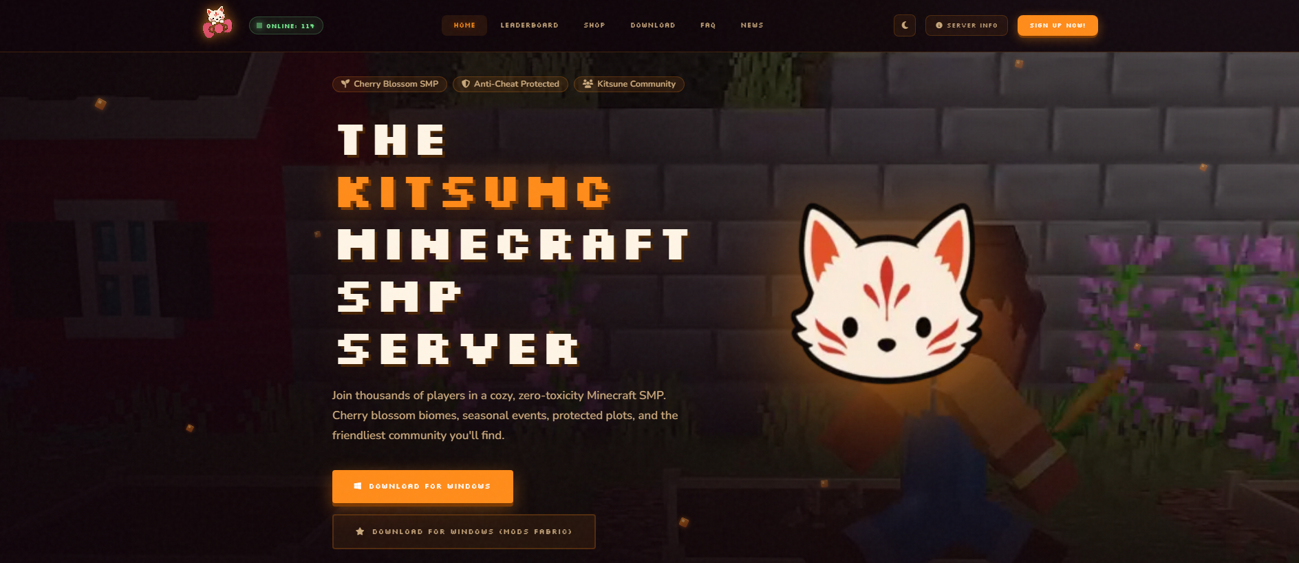 Screenshot of kitsumc.com