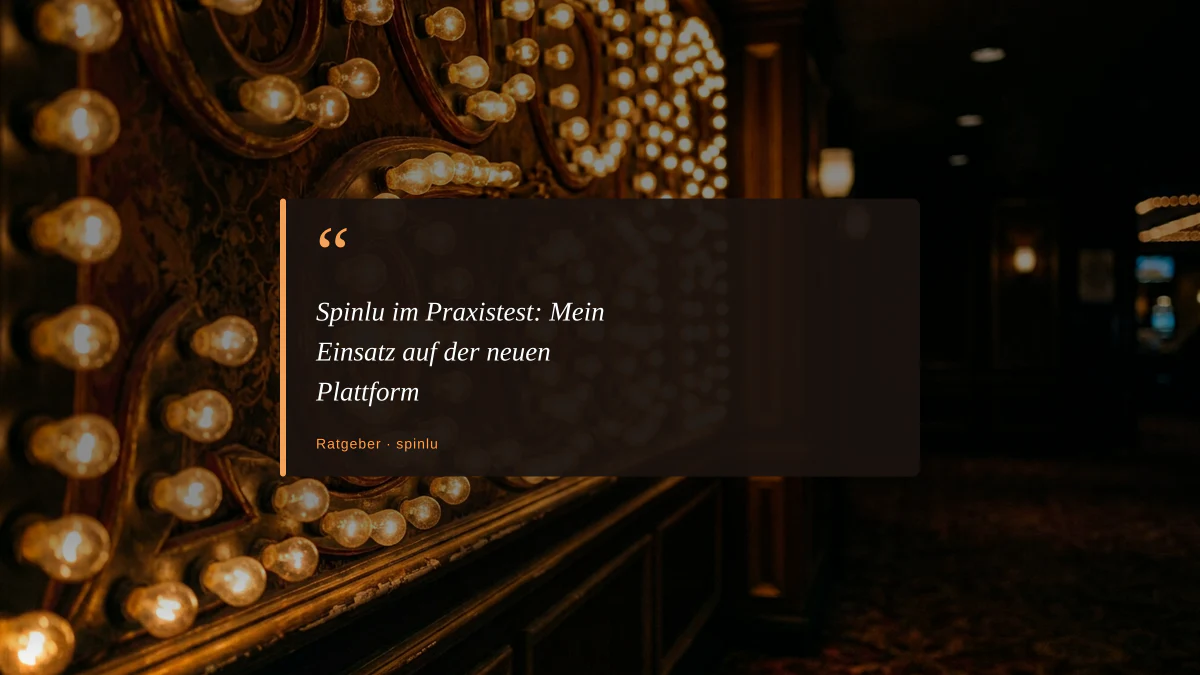 Spinlu im Praxistest: Mein Einsatz auf der neuen Plattform