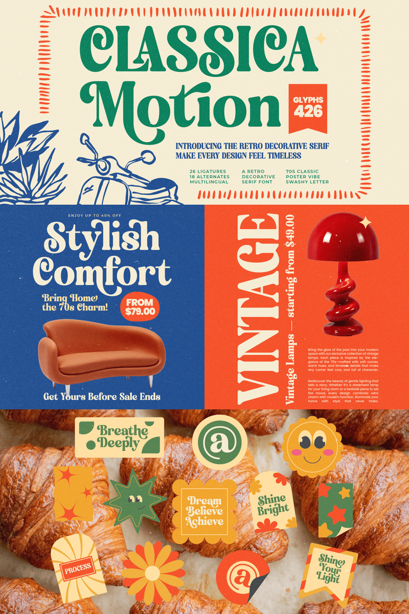 Classica Motion: Curating Authentic Brand Identity for Lifestyle Bloggers, Crafting Logos with Vintage Allure for Slow Living, Artisan Goods, and Boutique Travel Journals, Through Nostalgic Charm and Emotional Resonance.