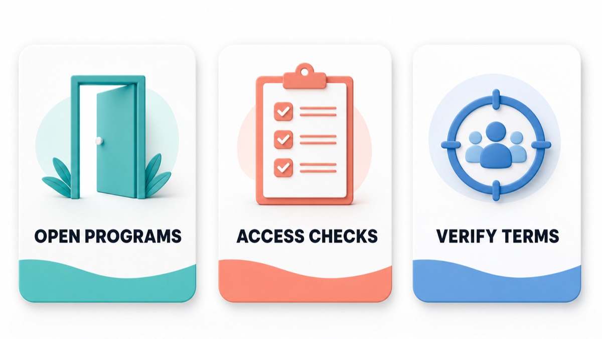 Program access and source checks for digital product platform affiliate programs