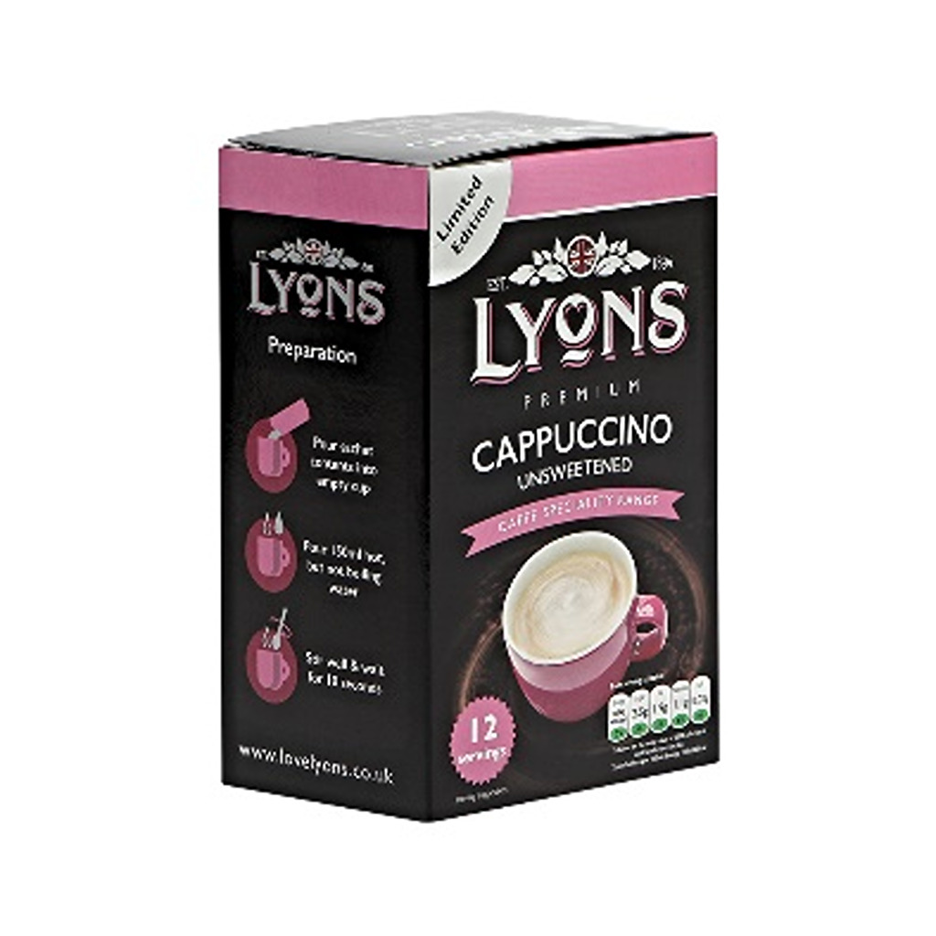Unsweetened Cappuccino Sachets x12 Lyons