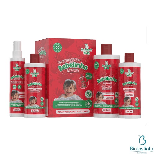 KIT CAB CORPO BEBELINHO MORANGO KIDS 4X1 - BIO INSTINTO
