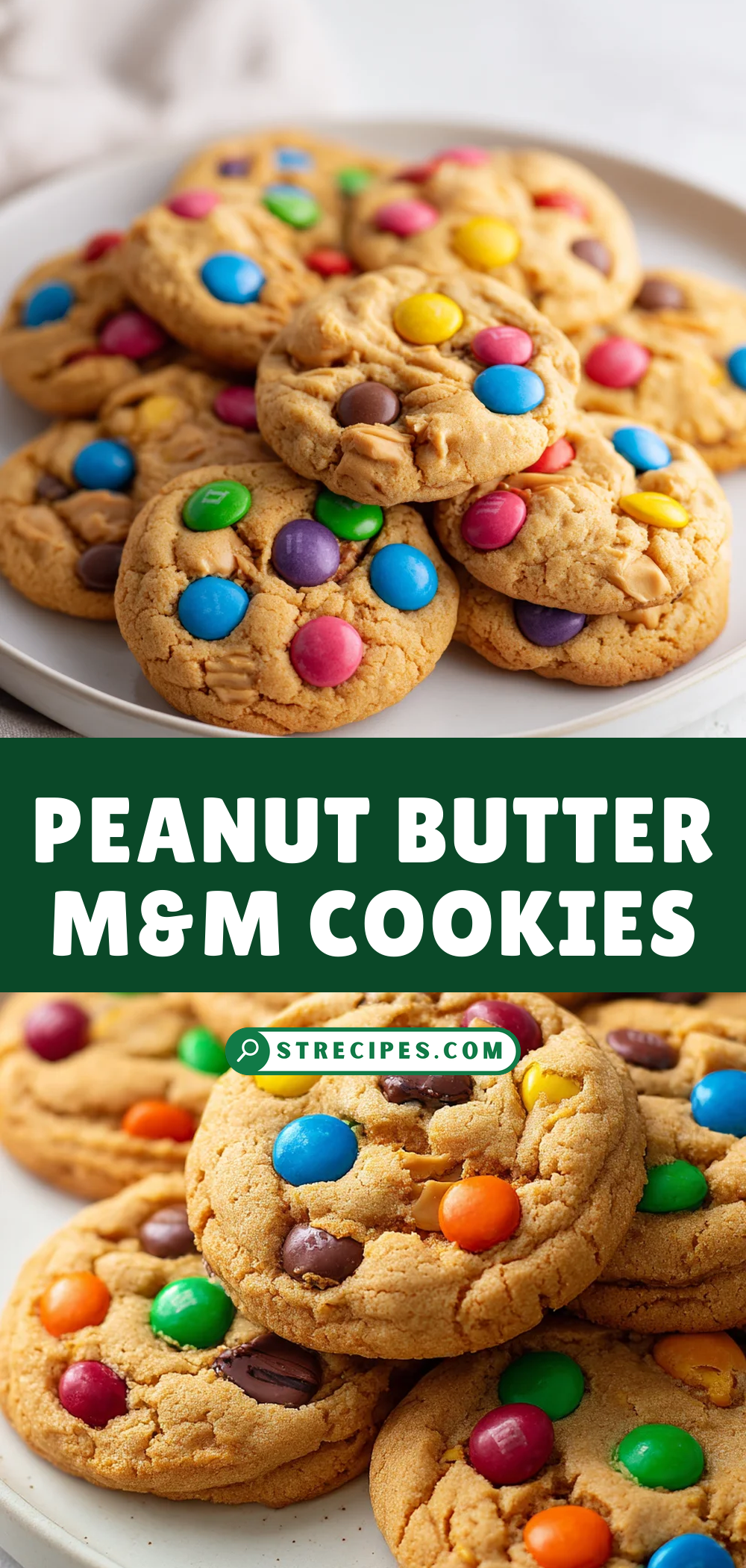 Peanut Butter M&M Cookies — homemade Peanut Butter M&M recipe