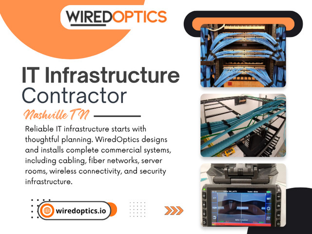 The IT infrastructure contractor nashville tn role can therefore extend beyond installation. It can involve reviewing the existing environment, planning the physical infrastructure, coordinating systems and preparing the finished installation for future maintenance.

WiredOptics

Address: 1801 West End Ave #1057, Nashville, TN 37203
Phone: +1(615) 246-6616
Find Us on Google Map: https://maps.app.goo.gl/NAxtwVznMcWLC4bs5

Read Our Blogs:
https://wiredopticsio.wordpress.com
https://67482ae359db3.site123.me
https://wiredopticsio.wixsite.com/wiredoptics

More Links:
https://campsite.bio/wiredoptic
https://www.buzzfeed.com/wiredoptics
https://disqus.com/by/wiredoptics/about