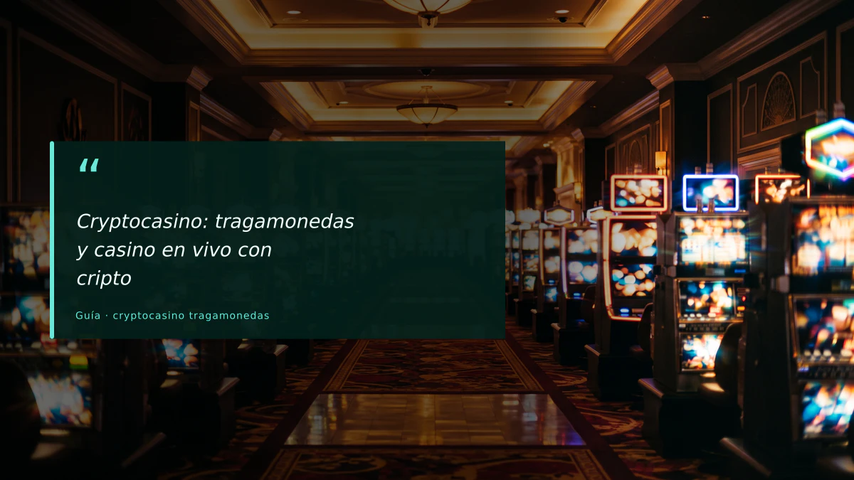 Cryptocasino: tragamonedas y casino en vivo con cripto