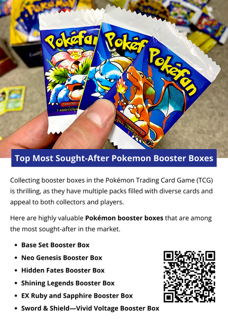 The Pokémon TCG features several highly sought-after booster boxes that collectors crave. Iconic sets like the Base Set and Neo Genesis introduced beloved Pokémon and valuable cards. The EX Ruby and Sapphire booster box is prized for its unique mechanics, while Hidden Fates and Shining Legends offer stunning Shiny Pokémon. More recent sets like Sword & Shield—Vivid Voltage have gained popularity due to unique cards like Rainbow Pikachu VMAX, making these Pokémon booster boxes invaluable to collectors. To know more visit here https://thecardvault.co.uk/collections/pokemon-booster-boxes-the-card-vault