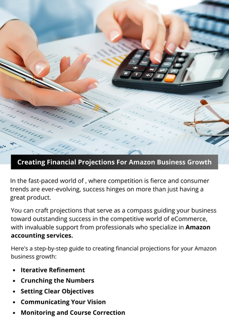 Creating financial projections for Amazon business growth involves analyzing sales data, accounting for expenses, and forecasting future revenue streams. Consider factors like seasonality, market trends, and advertising costs. Accurate projections guide decision-making, helping allocate resources effectively and maximize profitability amidst the dynamic e-commerce landscape. To know more visit here https://www.esenshi.com/amazon-fba-accounting-services