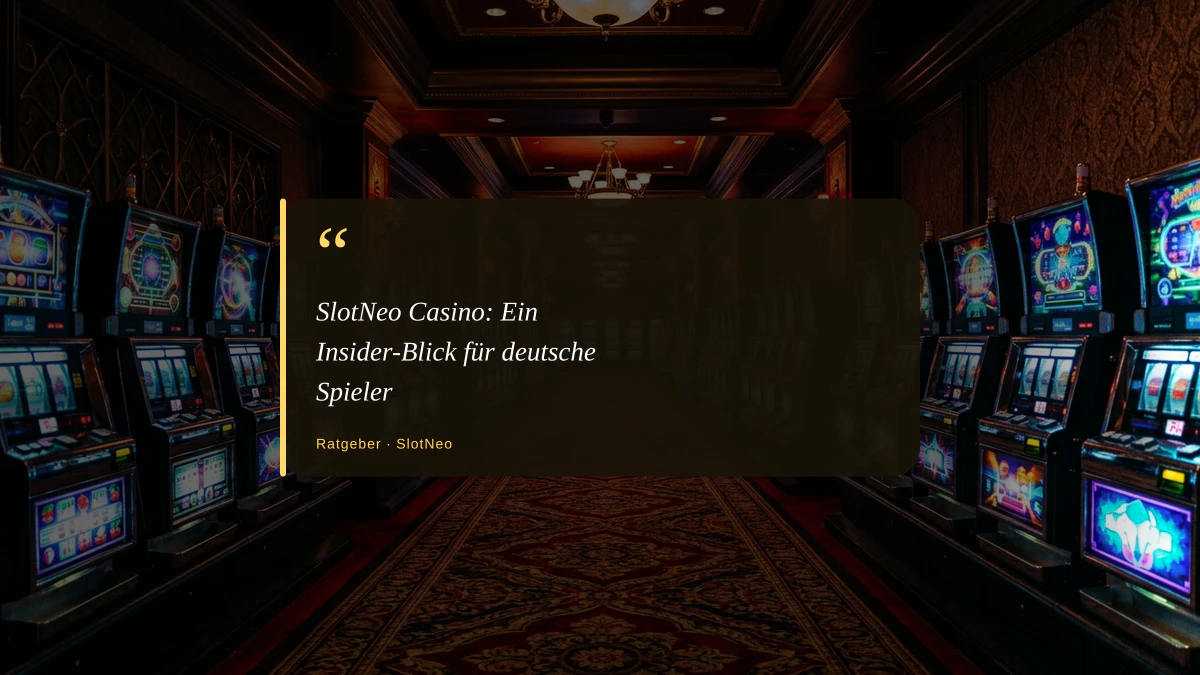 SlotNeo Casino: Ein Insider-Blick für deutsche Spieler