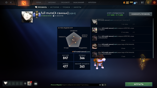 Dota 2 Account  MMR