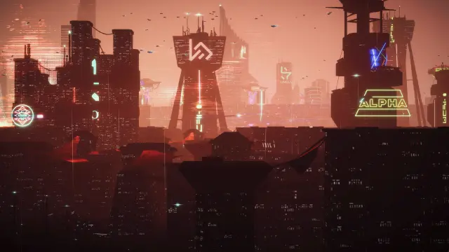 cyberpunk themed city 02