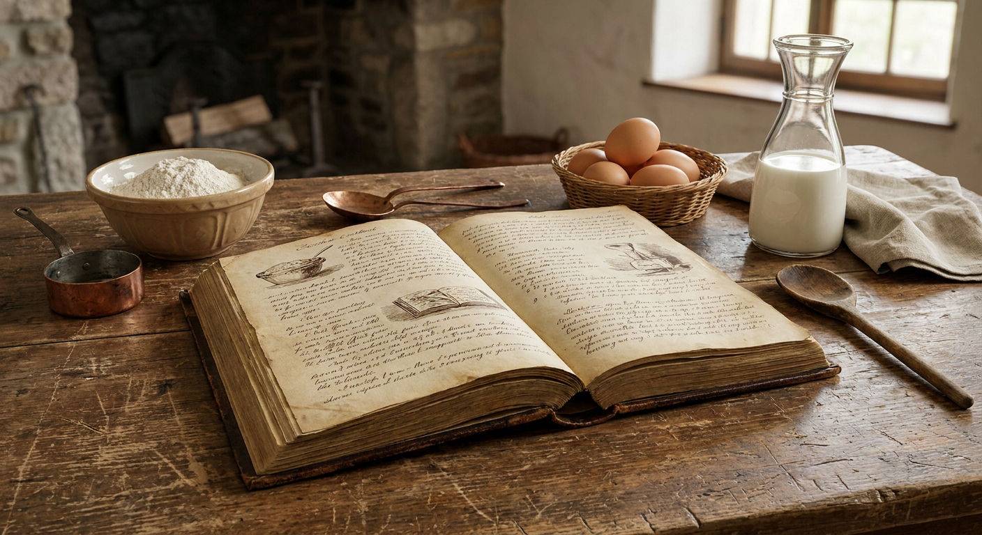 Historyczny przepis na nalesniki ksiazka kucharska.