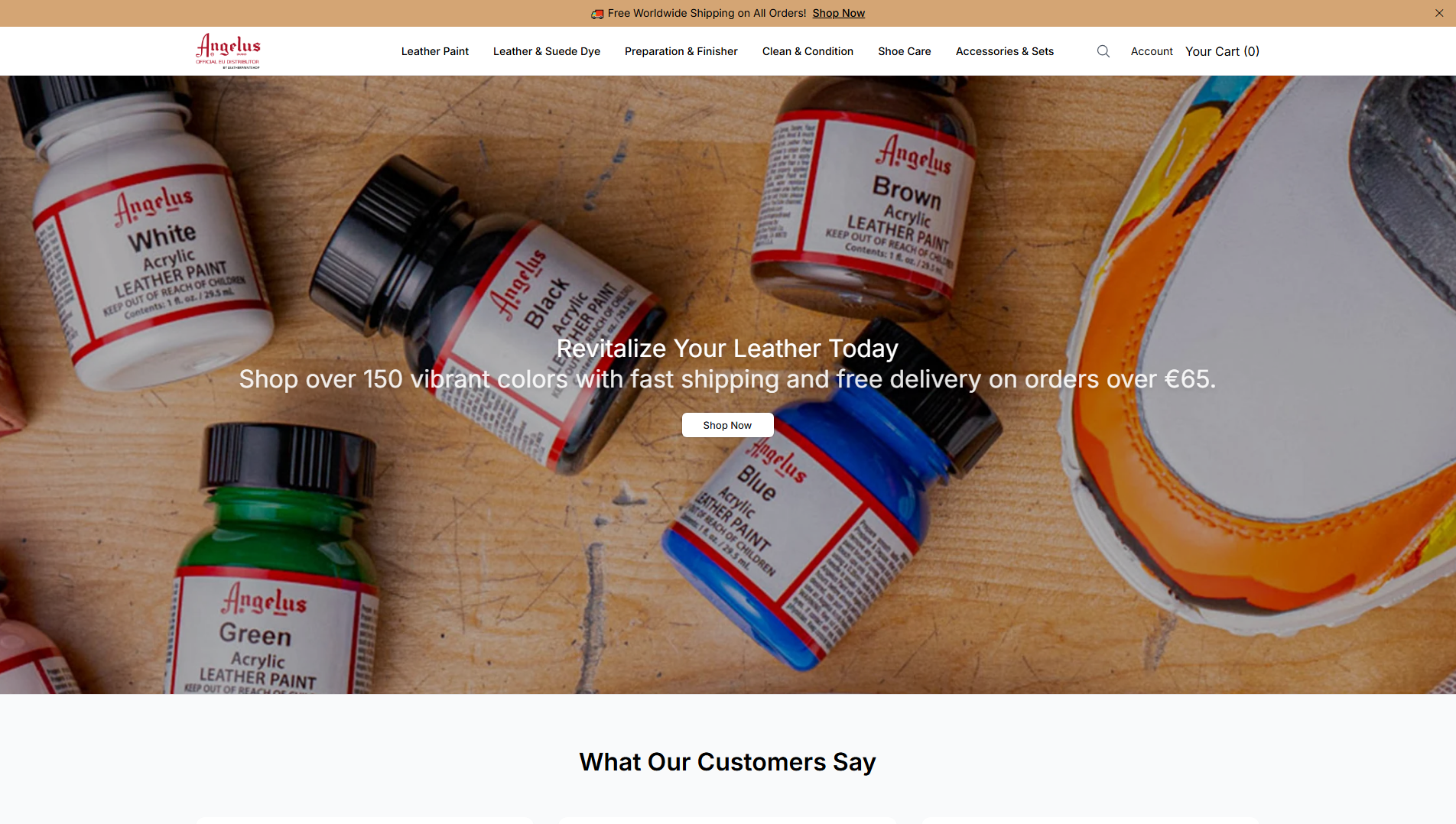 Stored capture of angelusbrandstore.shop