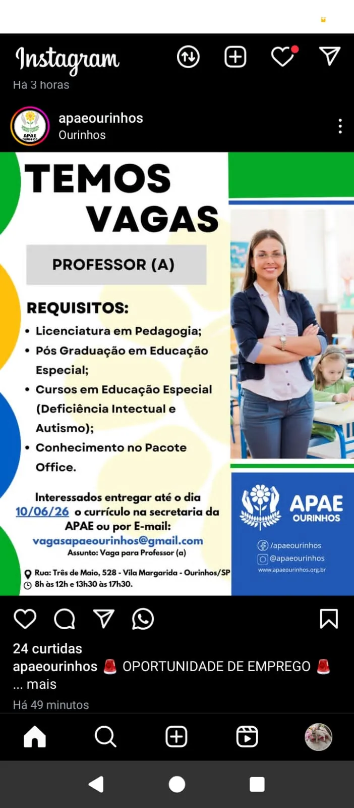 Professor (a) Na Apae