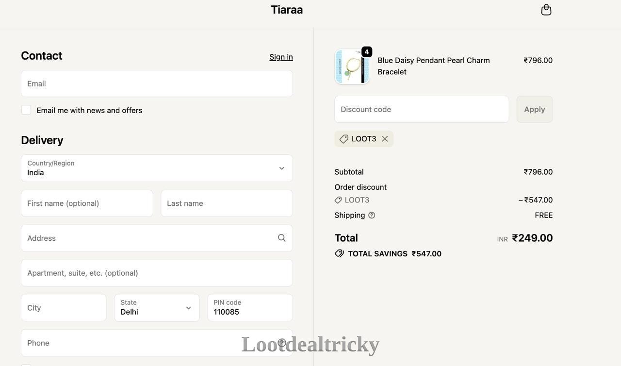 Tiaraa Weekend Loot – Great Loot Offer @ 4 Tiaraa Weekend Loot – Great Loot Offer @ 4