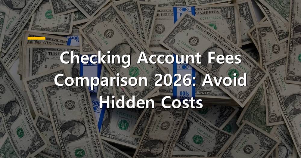 Magnifying glass over a bank statement with numbers, symbolizing checking account fees analysis