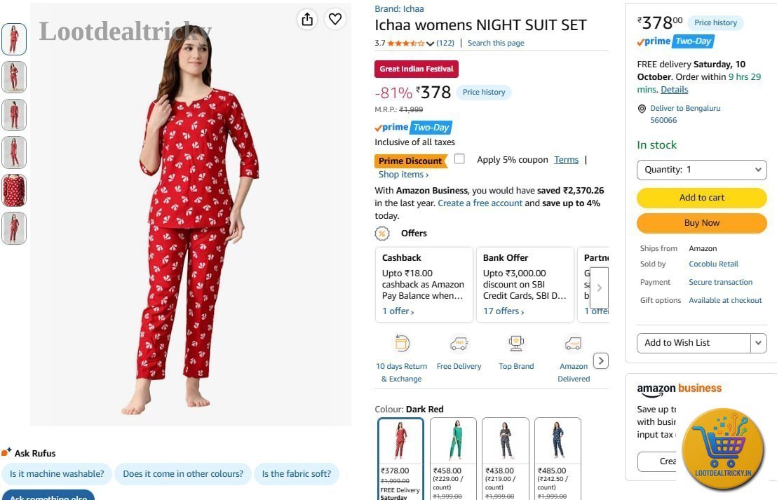 Ichaa Womens Night – Just ₹378 | Limited Time Loot Offer Ichaa Womens Night – Just ₹378 | Limited Time Loot Offer