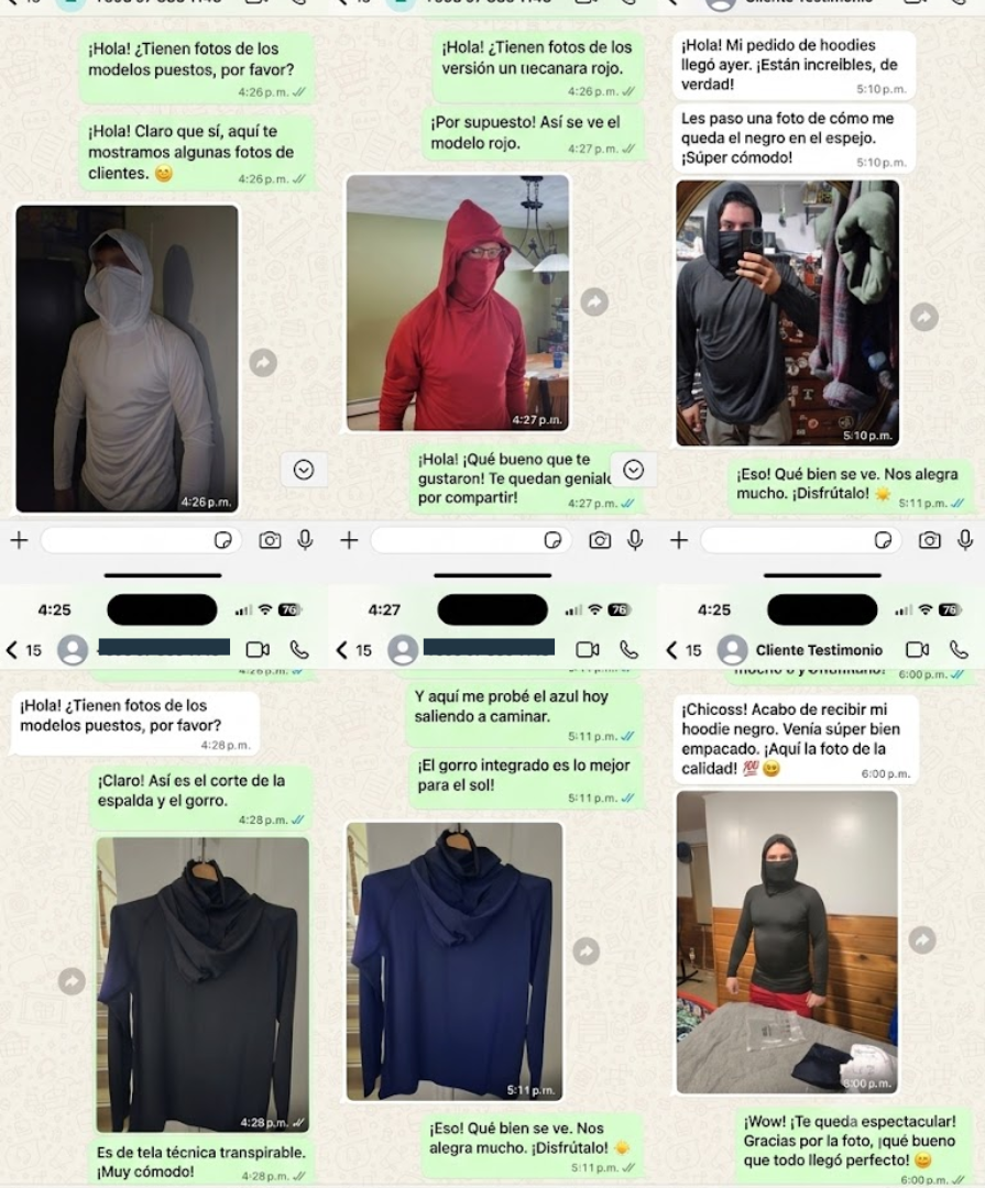 Testimonios reales de clientes por WhatsApp