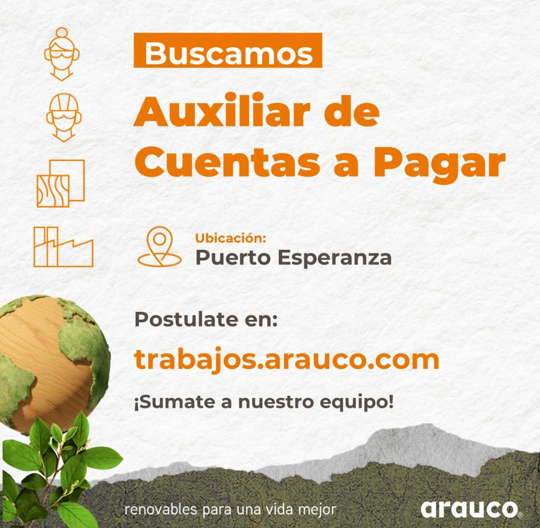 Se Busca Un / Una Auxiliar de Cuentas a Pagar en Puerto Esperanza