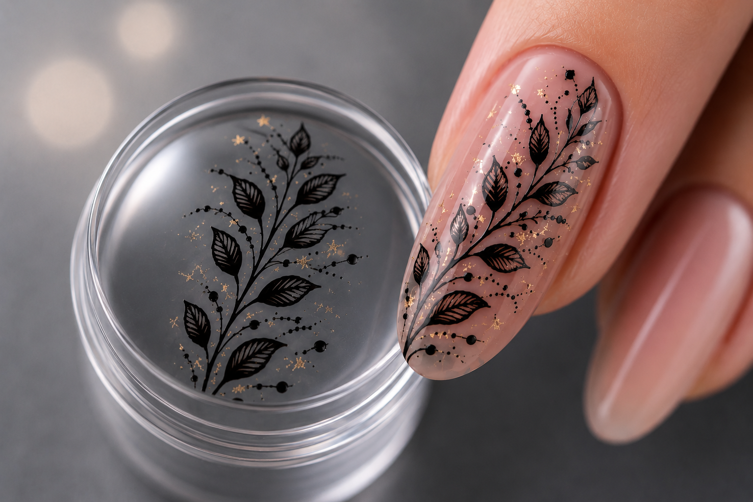 Nail stamping technique in progress