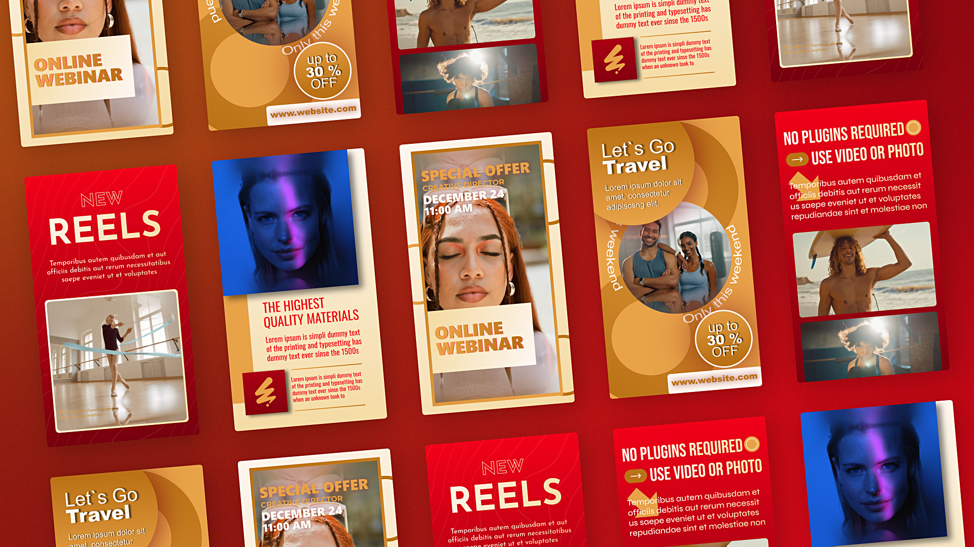 Vertical Slideshow Reels Red Gold Vertical Slideshow Reels Red Gold