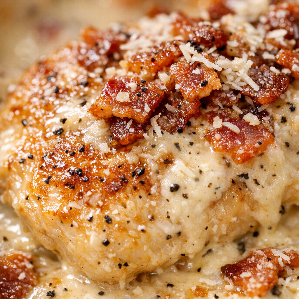Creamy Chicken and Bacon Skillet (Easy One-Pan) cooking process