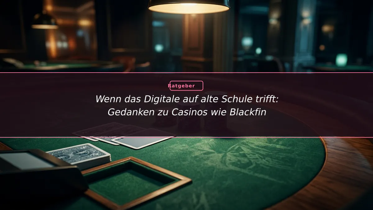 Wenn das Digitale auf alte Schule trifft: Gedanken zu Casinos wie Blackfin