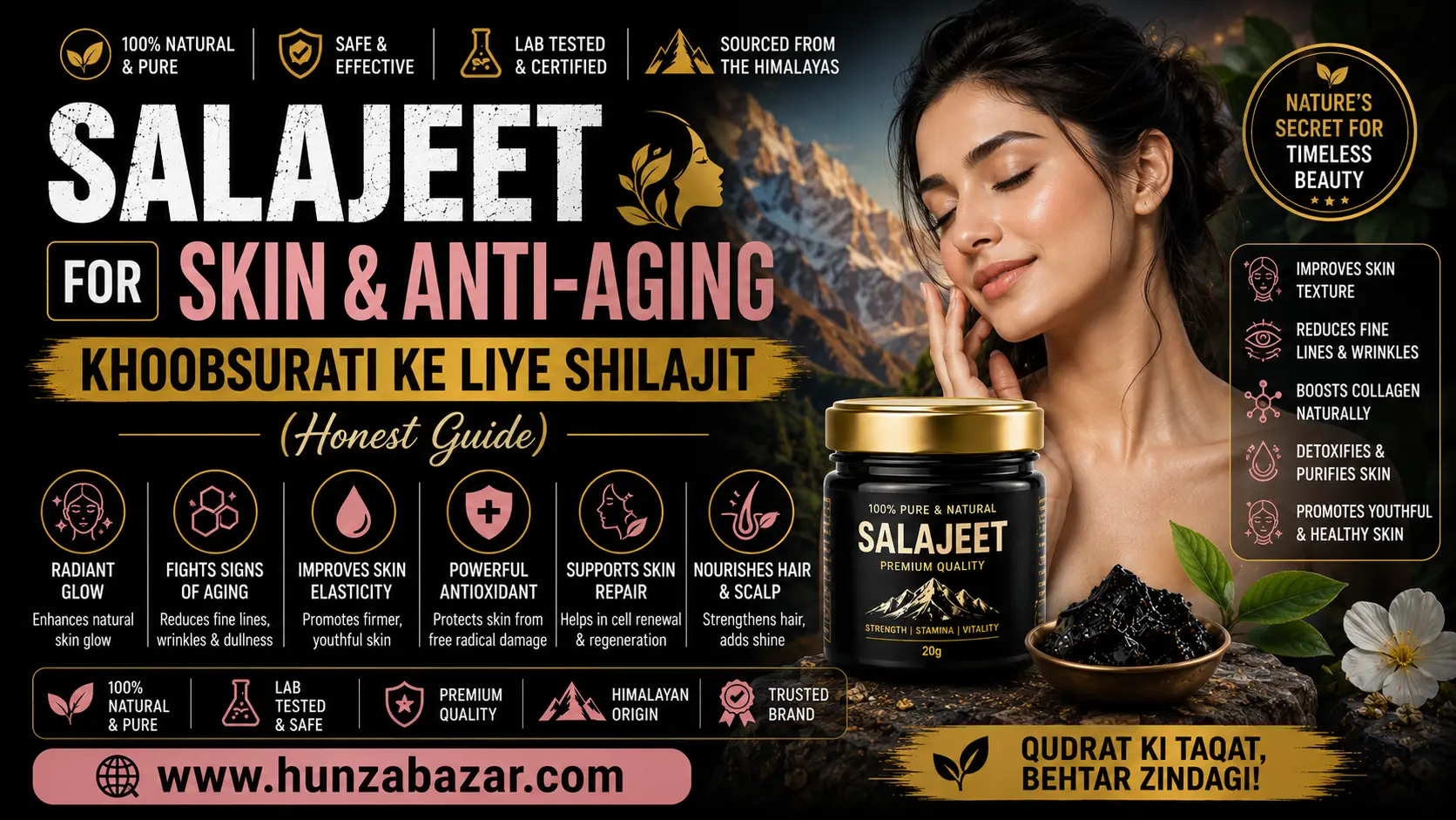 Salajeet for Skin & Anti-Aging — Khoobsurati ke Liye Shilajit (Honest Guide)