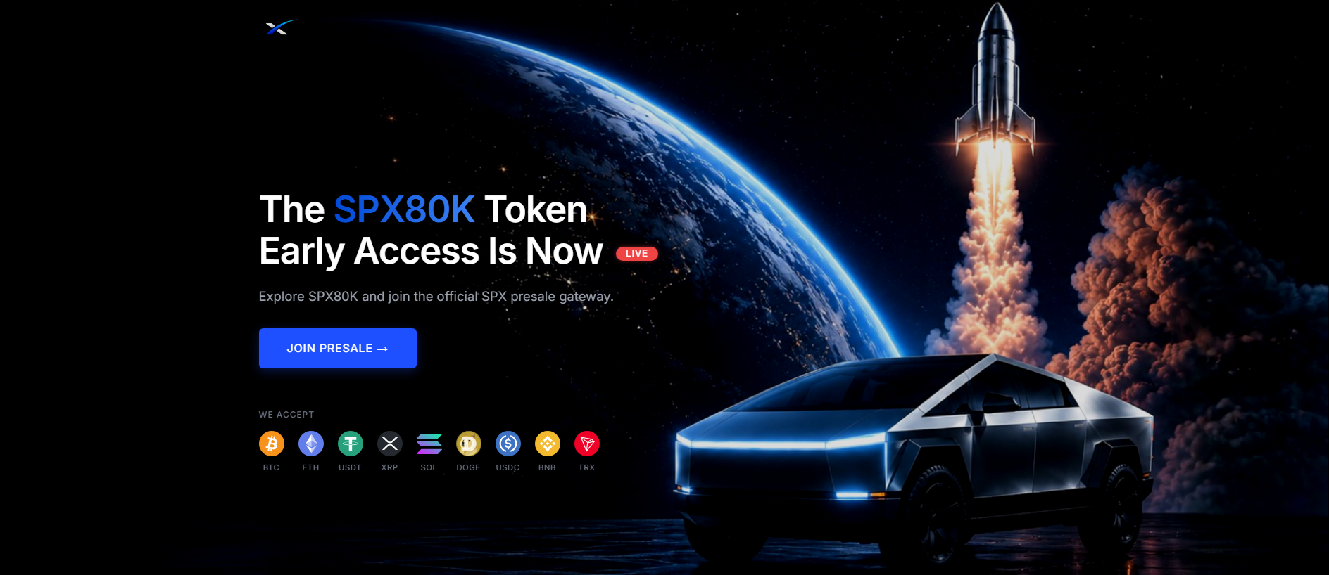 Forensic screenshot of spx80k.com showing the phishing page layout