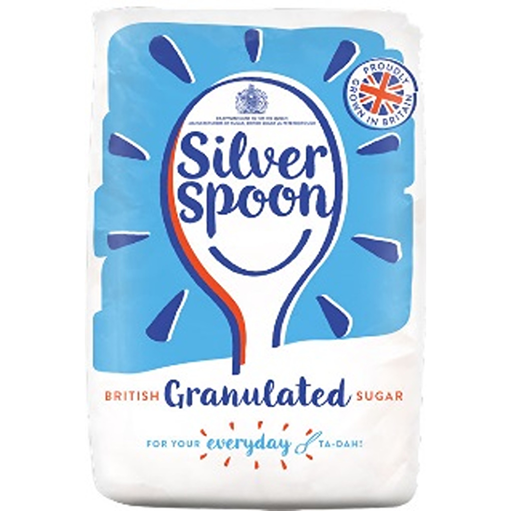 Granualted White Sugar Silver Spoon