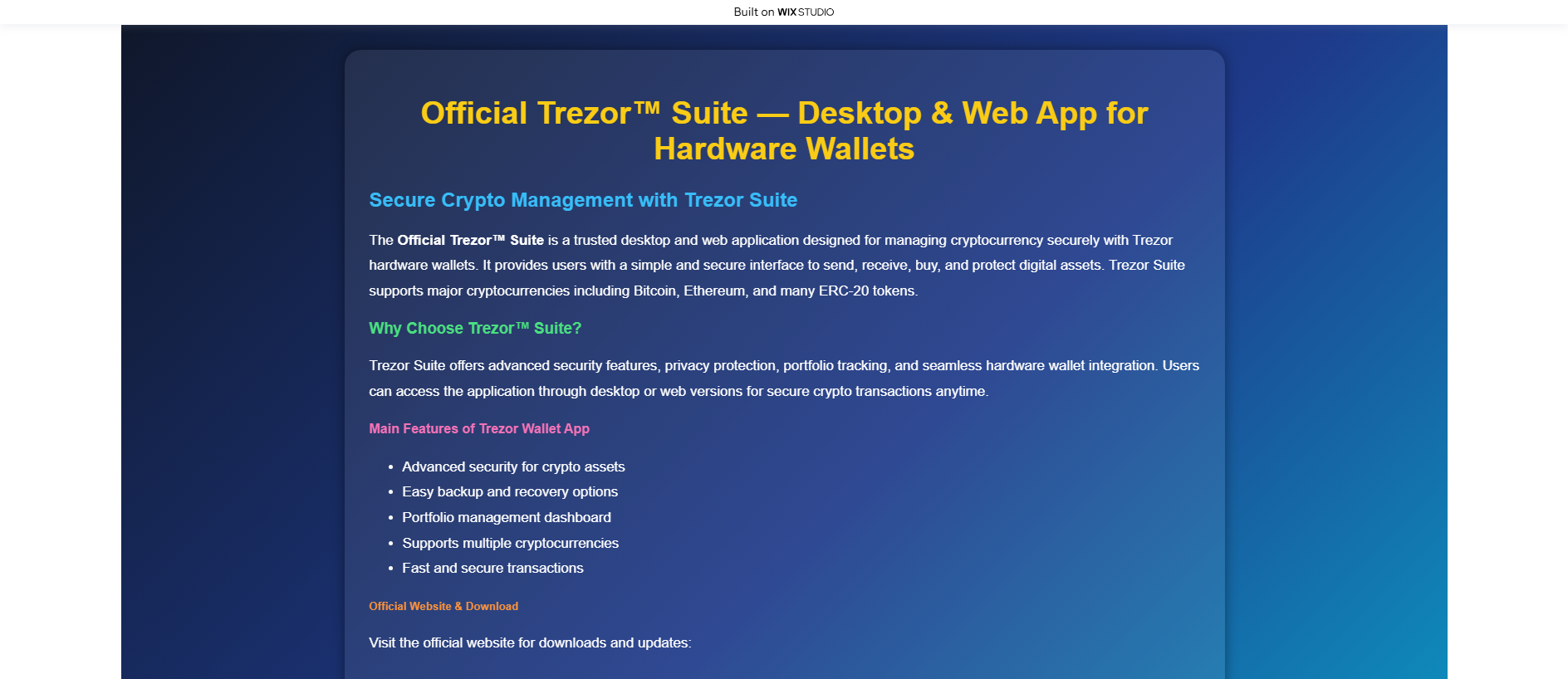 Stored capture of appstart-tarzo.wixstudio.com