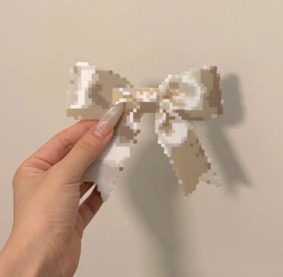 White Bow Perler Bead Pattern