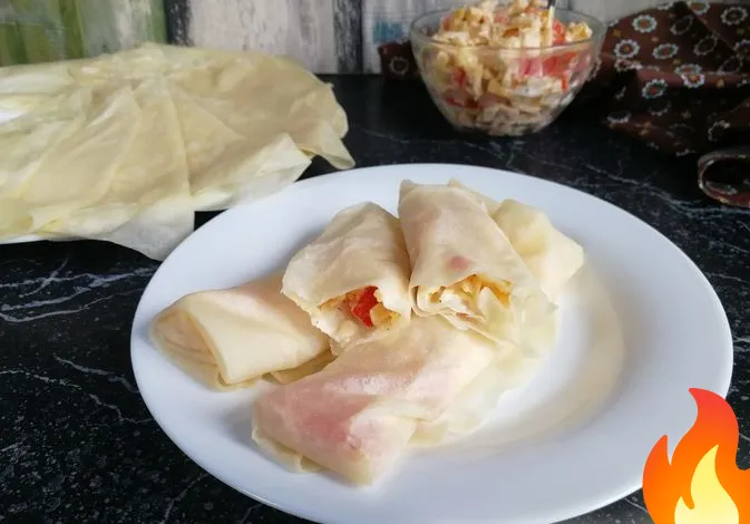 Постер Пресные блины из вытяжного теста (на сухой сковороде)