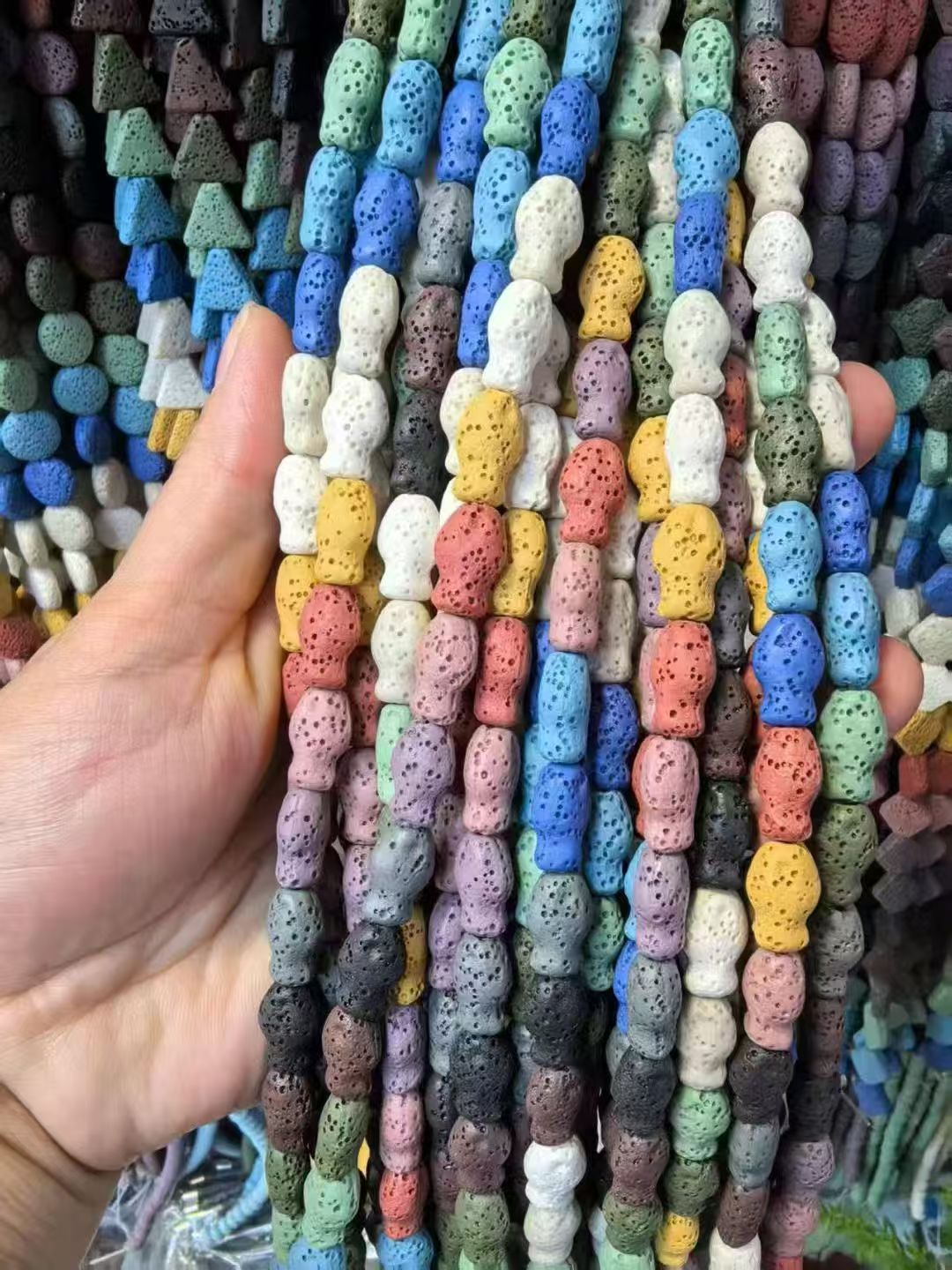Flat Lava Stone Beads