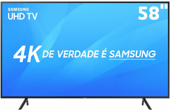 Smart TV 4K LED 58 Samsung NU7100 Wi-Fi HDR - Conversor Digital 3 HDMI 2 USB