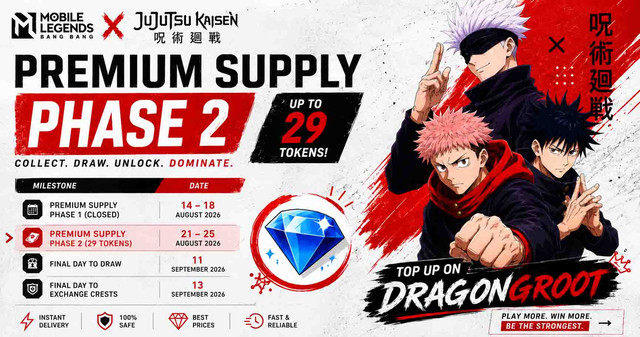 MLBB JJK Premium Supply Phase 2 dates schedule August 2026
