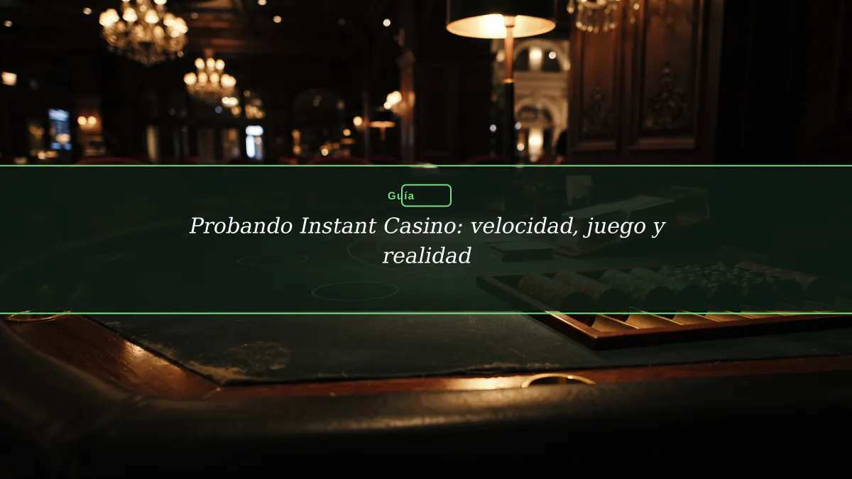 Probando Instant Casino: velocidad, juego y realidad