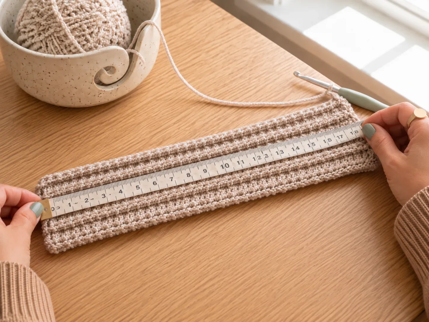 Cozy Bouclé Ear Warmer: Measure before finishing