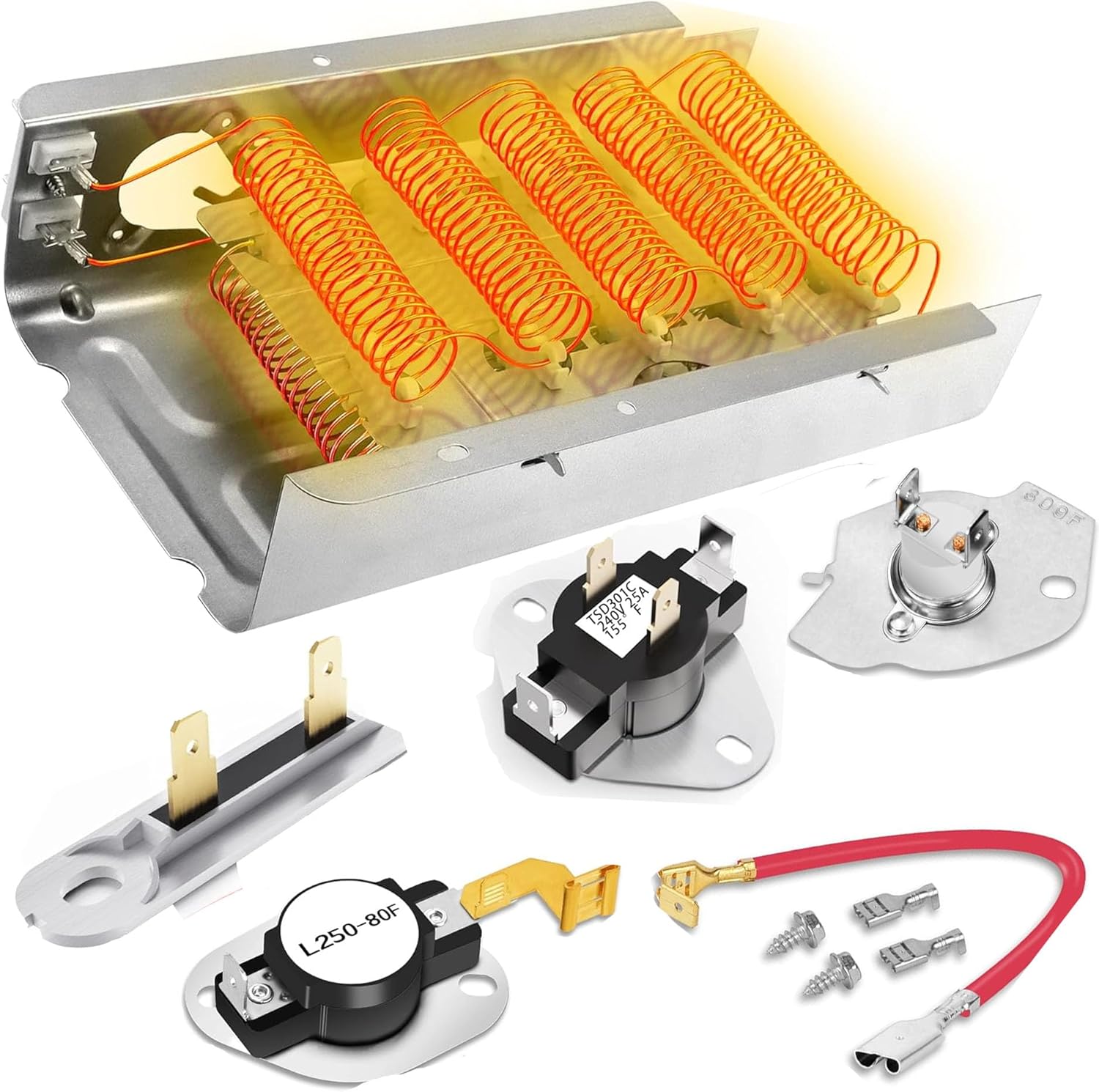 Upgraded Heating Element WED4815EW1 – Replacement For Kenmore 110 Series Elite Dryer & Whirlpool Models