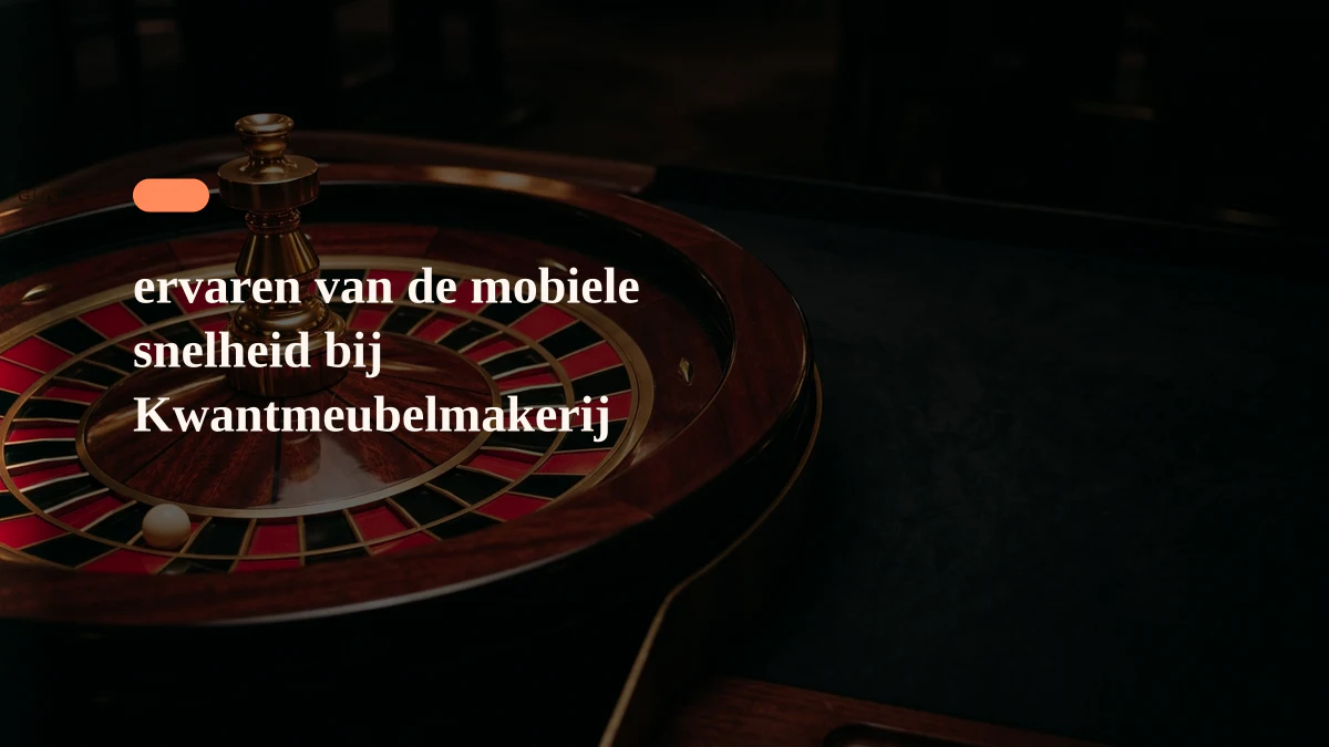 ervaren van de mobiele snelheid bij Kwantmeubelmakerij