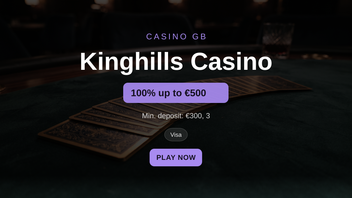 Kinghills Casino — welcome bonus 100% up to €500 + 250 FS, payments: Visa, Mastercard, Apple Pay, Google Pay, MiFinity Kinghills Casino — welcome bonus 100% up to €500 + 250 FS, payments: Visa, Mastercard, Apple Pay, Google Pay, MiFinity