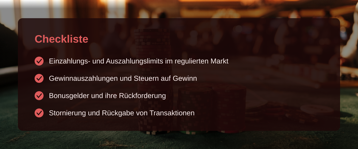 Geld zurück online casino: Rückerstattungen und Auszahlungsregeln im deutschen Markt — Checkliste
