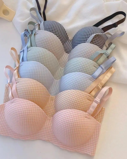 Cute Heart Print Balconette Push-Up Bra – Sweet Comfort Everyday Lingerie, Back view