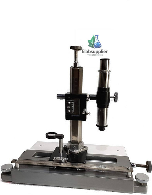 Traveling microscope 0.001mm optics refractive index experiment physics lab India