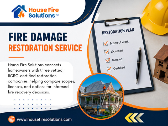Using practical information about fire damage restoration and repair options can help homeowners ask more useful questions before committing to a contractor.

Official Website: https://www.housefiresolutions.com/resources/fire-restoration-service

House Fire Solutions
Phone: (866) 934-1703

Read Our Blogs:

https://housefiresolutionsservices.mystrikingly.com/
https://housefiresolutions.jimdofree.com/
https://housefiresolutions.weebly.com/

More Links:

https://www.mixcloud.com/housefiresolutions/
https://sketchfab.com/housefiresolutions
https://www.notebook.ai/@housefiresolutions