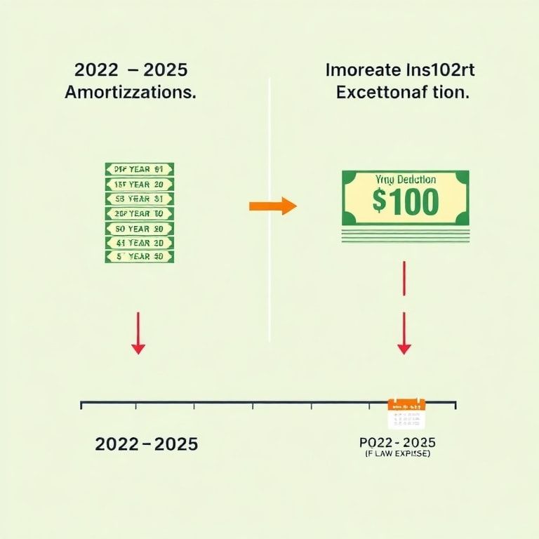 Comparison diagram: R&D Expense Amortization vs. Immediate Expensing rules for 2026 planning