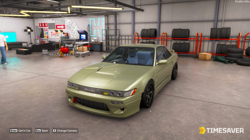 Forza Horizon 6 Nissan Silvia K's (S13) in the garage — the textbook beginner drift car in FH6