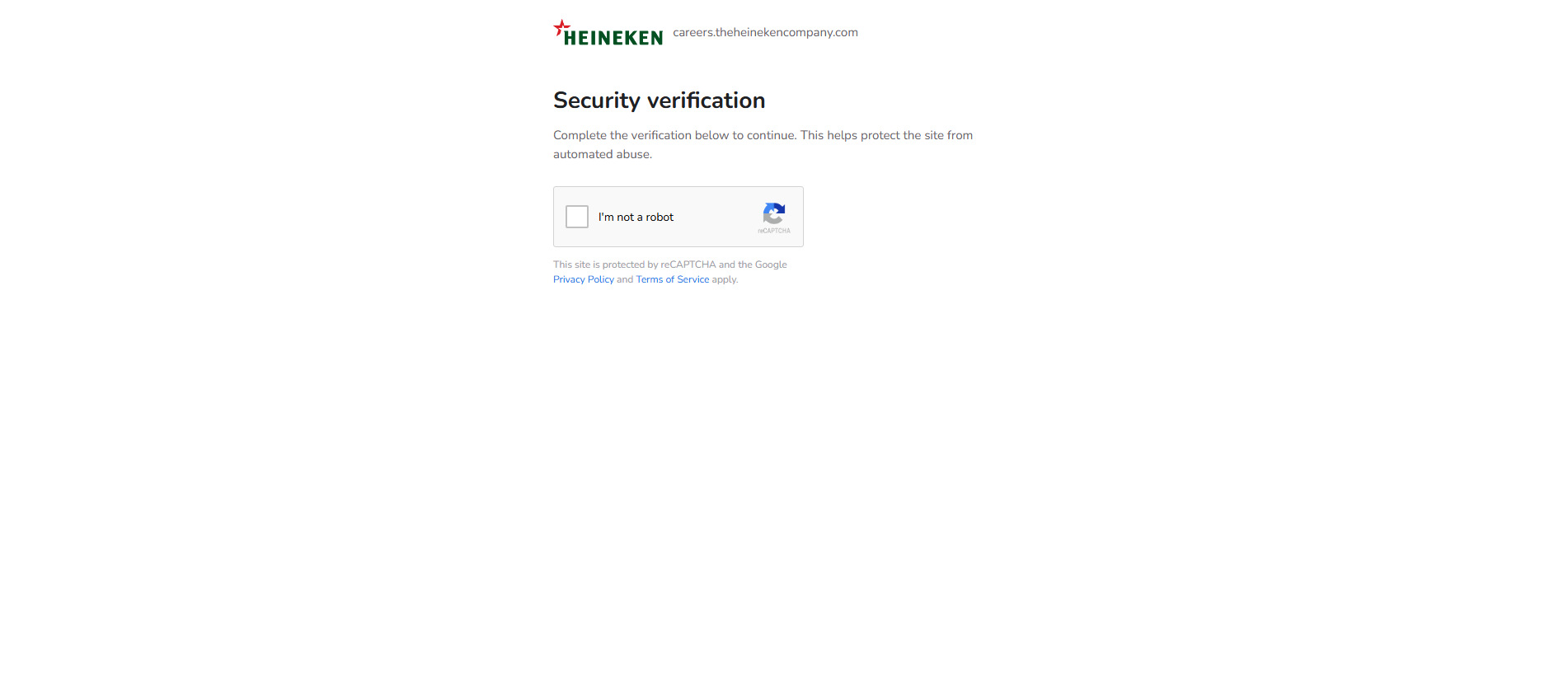 Stored capture of heineken-careers.com