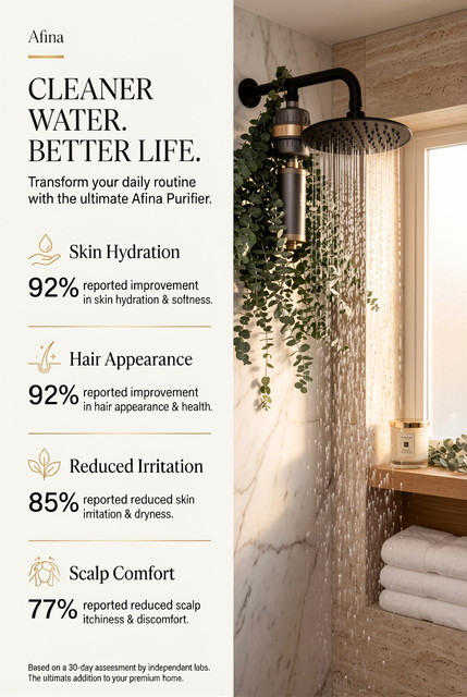 Rainfall style shower head with water flowing